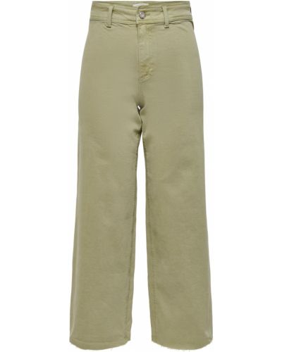 Bavlnené džínsy s vysokým pásom na zips Only - khaki