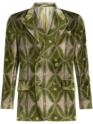 Žametna jakna iz rebrastega žameta iz žakarda Etro