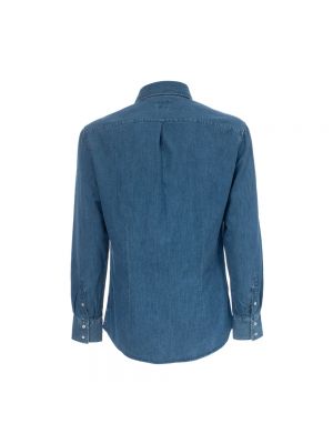 Koszula jeansowa bawełniana Brunello Cucinelli niebieska
