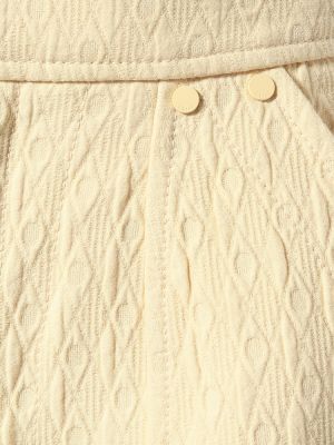 Shorts en coton matelassées en jacquard Chloé beige