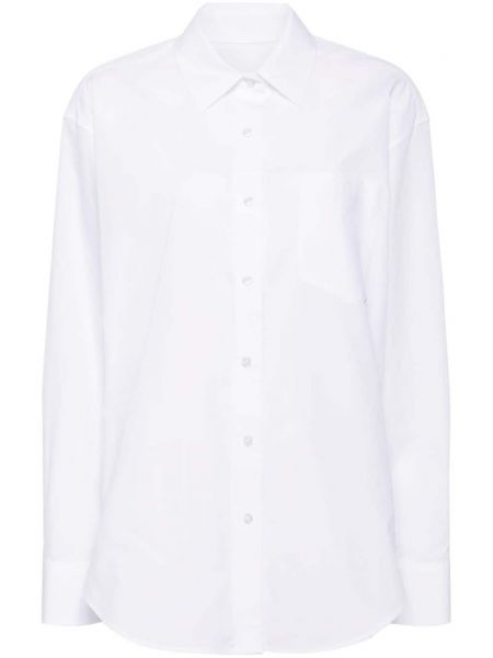 Oversize памучна риза Alexander Wang бяло