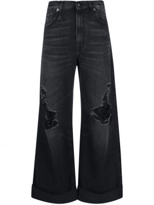 Nødlidende baggy jeans R13 svart