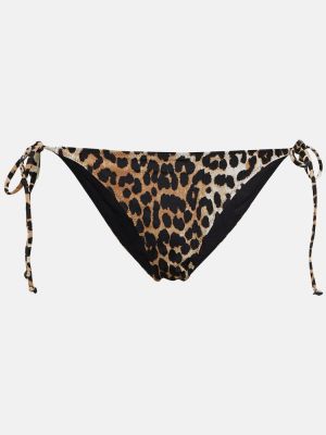 Bikini s potiskom z leopardjim vzorcem Ganni rjava