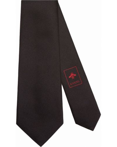 Žakardinis šilkinis kaklaraištis Gucci juoda