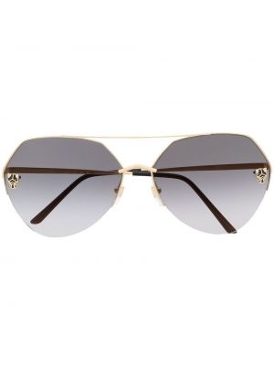 Oversized sluneční brýle s přechodem barev Cartier Eyewear zlaté