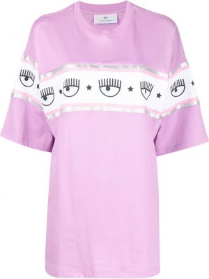 Bavlněné tričko Chiara Ferragni fialové
