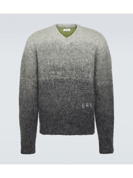 Пуловер с принт Erl сиво