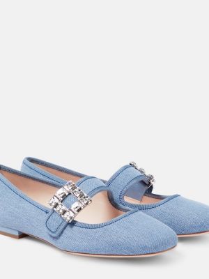 Csatos balerina cipők Roger Vivier kék