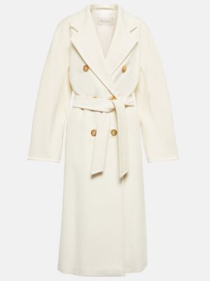 Kašmírový vlnený kabát Max Mara biela