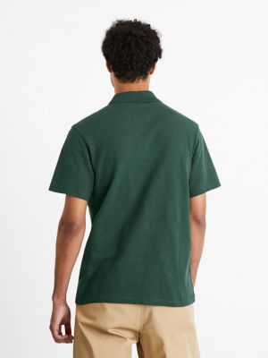 Памучна поло тениска Celio зелено