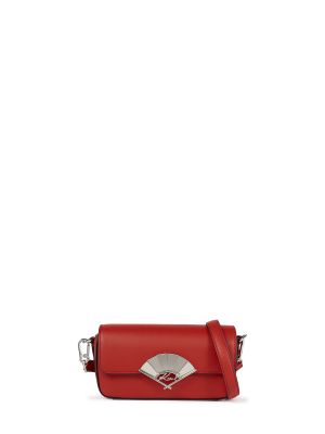 Bőr crossbody táska Karl Lagerfeld piros