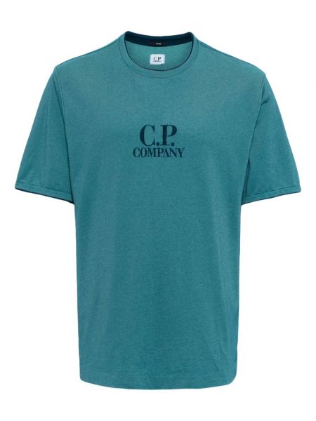 Raštuotas marškinėliai apvaliu kaklu C.p. Company mėlyna