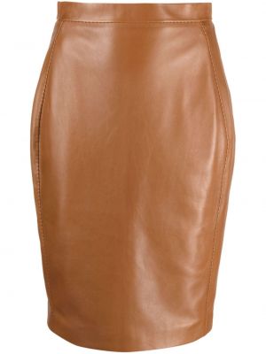 Midi sukňa Saint Laurent hnedá