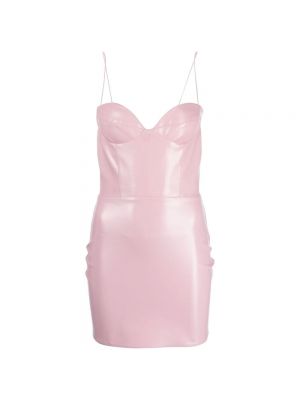 Sukienka mini skórzana Alex Perry różowa