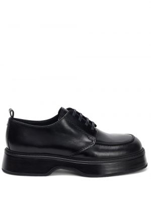 Pantofi loafer cu șireturi din piele din dantelă Ami Paris negru