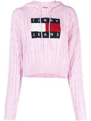 Maglione ricamata Tommy Jeans rosa