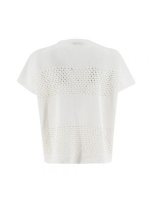 Jersey de lino de punto de tela jersey Le Tricot Perugia blanco