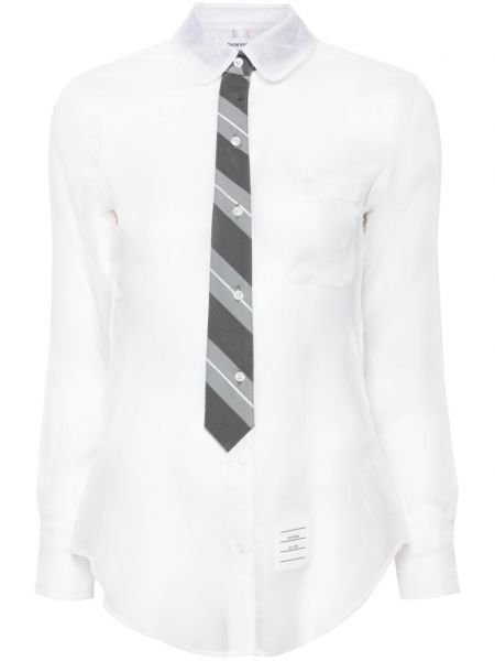 Hodvábna košeľa Thom Browne biela