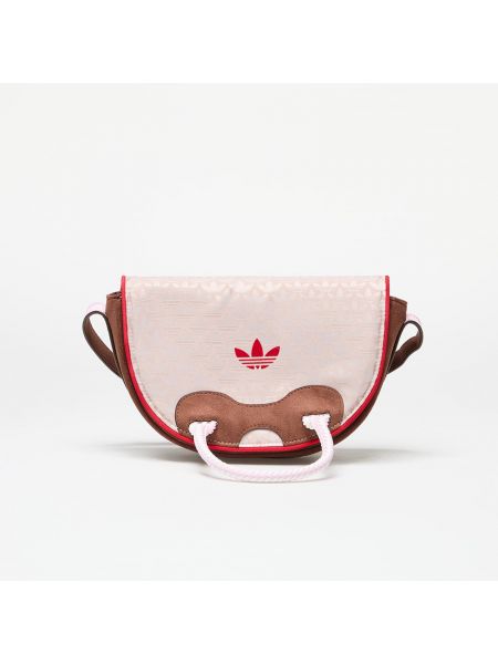 Τσάντα σουέτ ζακάρ Adidas Originals καφέ