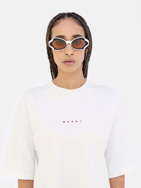 Okulary przeciwsłoneczne Marni białe