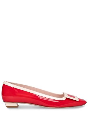 Bőr balerina cipők sarokkal Roger Vivier piros