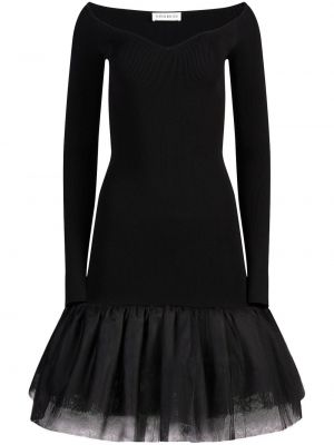 Tylové večerní šaty Nina Ricci černé