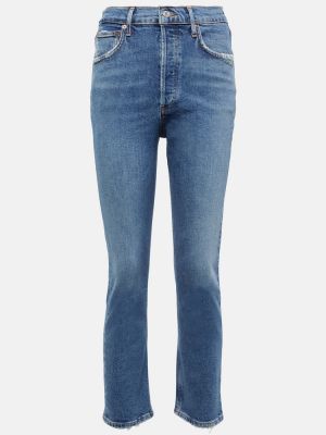 Jeans skinny taille haute slim Agolde bleu