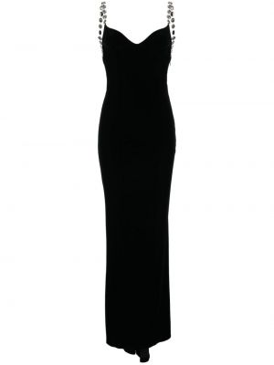 Βελούδινη βραδινό φόρεμα Galvan London μαύρο