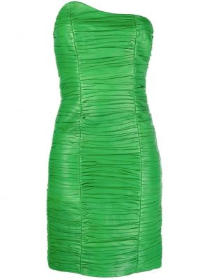 Usnjena mini obleka Remain zelena