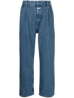Plisované straight fit džíny Closed modré