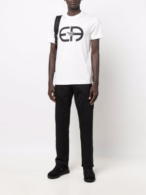 Trykt slank t-skjorte Emporio Armani hvit