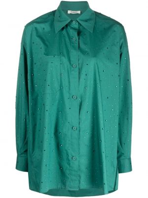 Oversized srajca s kristali Sandro zelena