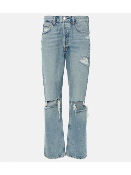 Straight leg jeans distressed Agolde blu