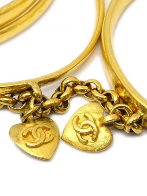 Náramek se srdcovým vzorem Chanel Pre-owned zlatý