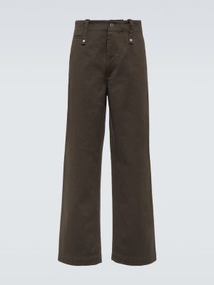 Pantalones rectos de algodón Burberry marrón