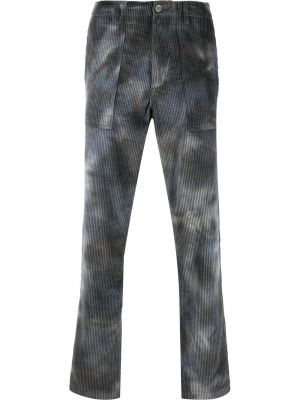 Tie-dye ravne hlače iz rebrastega žameta s potiskom Missoni modra