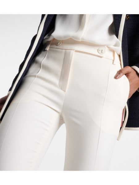Slim fit rovné kalhoty Valentino bílé