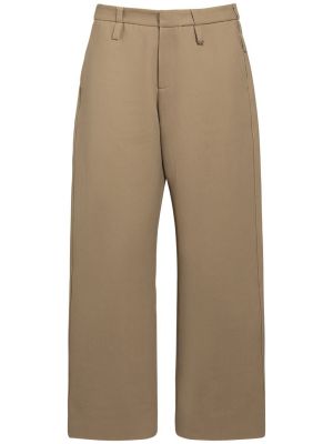 Pantaloni di cotone di cotone Jacquemus beige