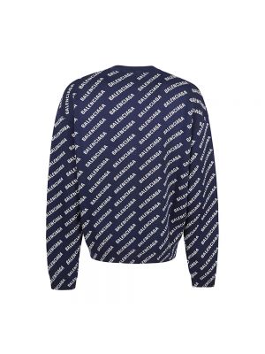 Sweter z okrągłym dekoltem Balenciaga niebieski