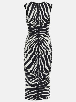 Midi šaty s potlačou so vzorom zebry Dolce&gabbana