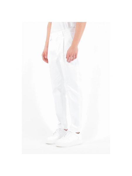 Pantalones slim fit Paolo Pecora blanco