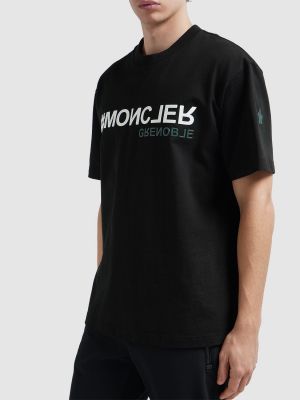 Camiseta de algodón de tela jersey Moncler Grenoble negro