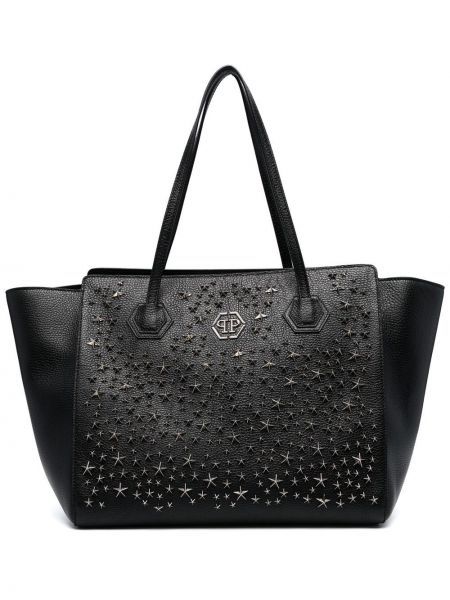 Τσάντα shopper με μοτίβο αστέρια Philipp Plein μαύρο