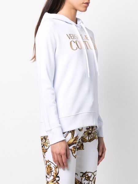 Bluza z kapturem z nadrukiem Versace Jeans Couture biała