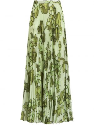 Plisovaná dlhá sukňa s potlačou Etro zelená