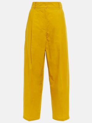 Pantaloni dritti di seta di cotone 's Max Mara giallo
