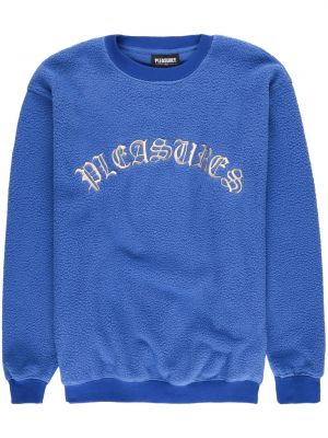 Памучен флийс пуловер Pleasures синьо