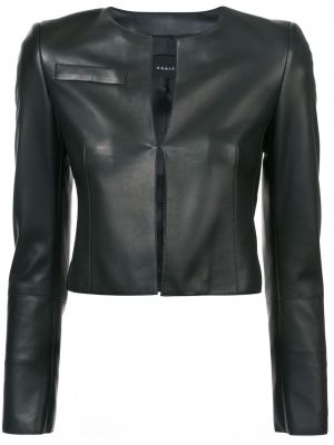 Chaqueta de cuero ajustada Akris negro