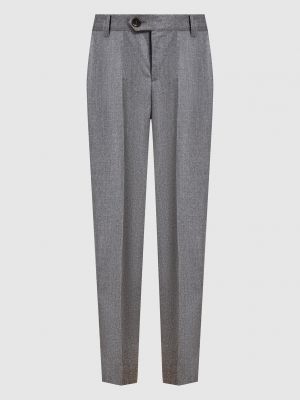 Вовняні прямі брюки Brunello Cucinelli сірі