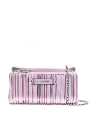 Pliszírozott estélyi táska Karl Lagerfeld rózsaszín